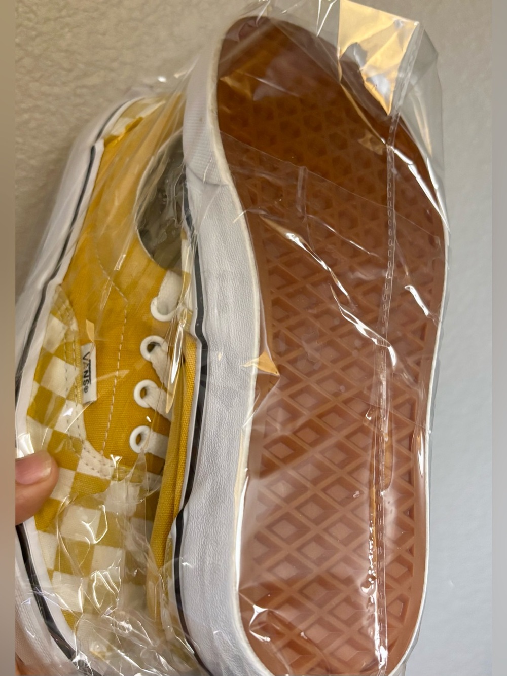 Vans Yellow and White Checkerboard Low Top Sneakers - Picture 13 of 14